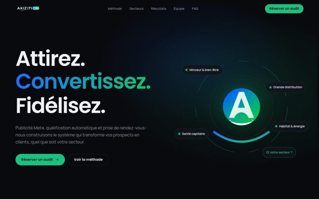 Page d’accueil du site akizition.fr